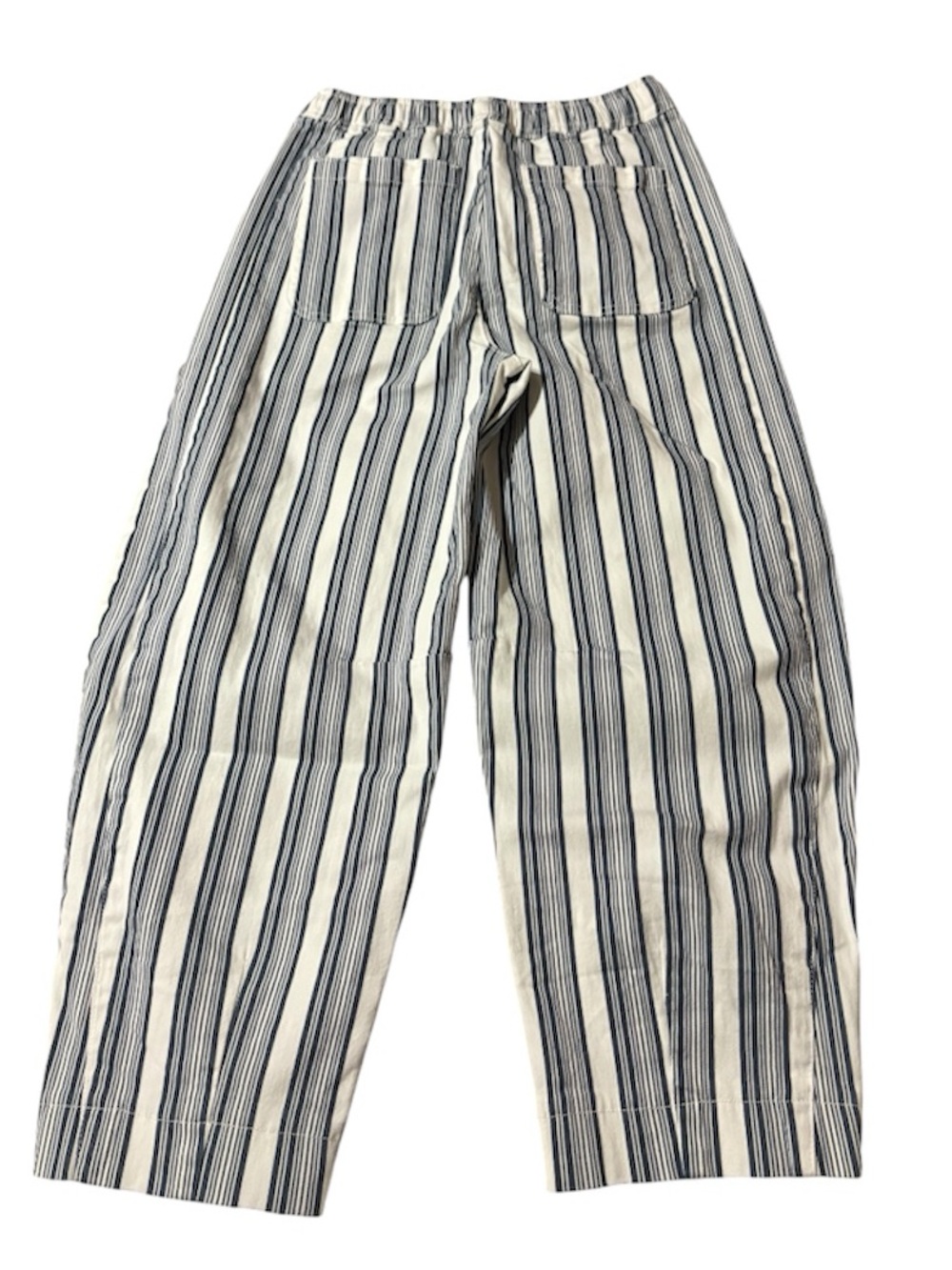 Luvamia High-Rise Wide Leg Barrel Pants-Navy & White Stripes - Picture 14 of 14